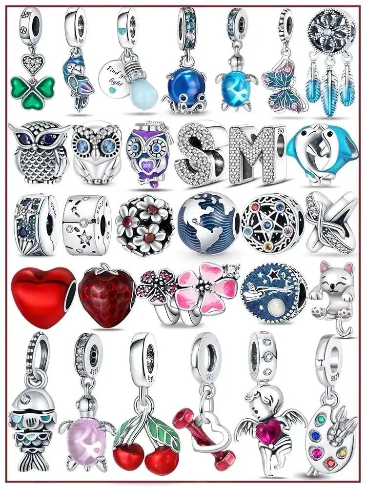 Ocean Themed Sterling Silver Charms Set For Bracelets