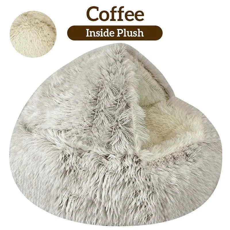 Winter Plush Cat Bed Cozy Cushion House for Small Dogs