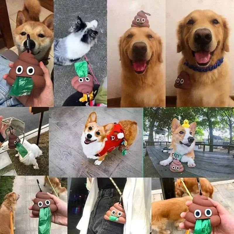 Portable Silicone Pet Waste Bag Dispenser Poop Storage