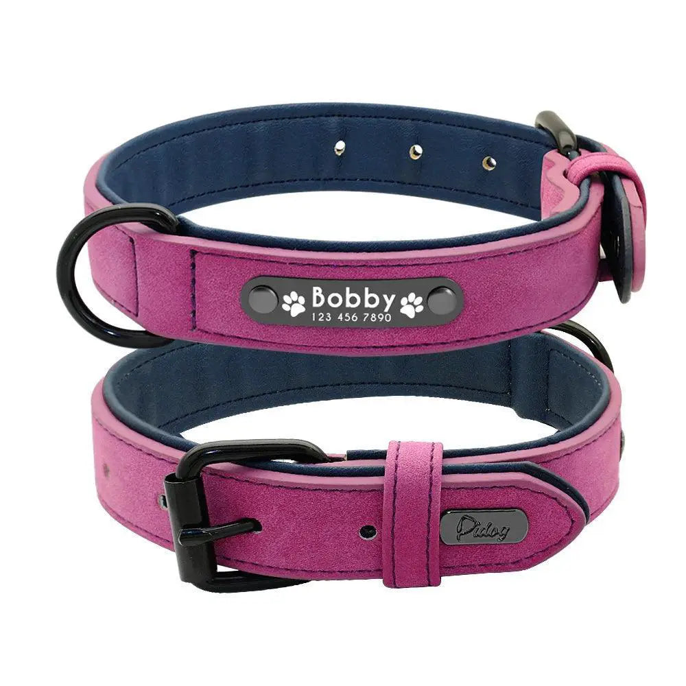 Personalized Leather Dog Collar Engraved Safety Collar