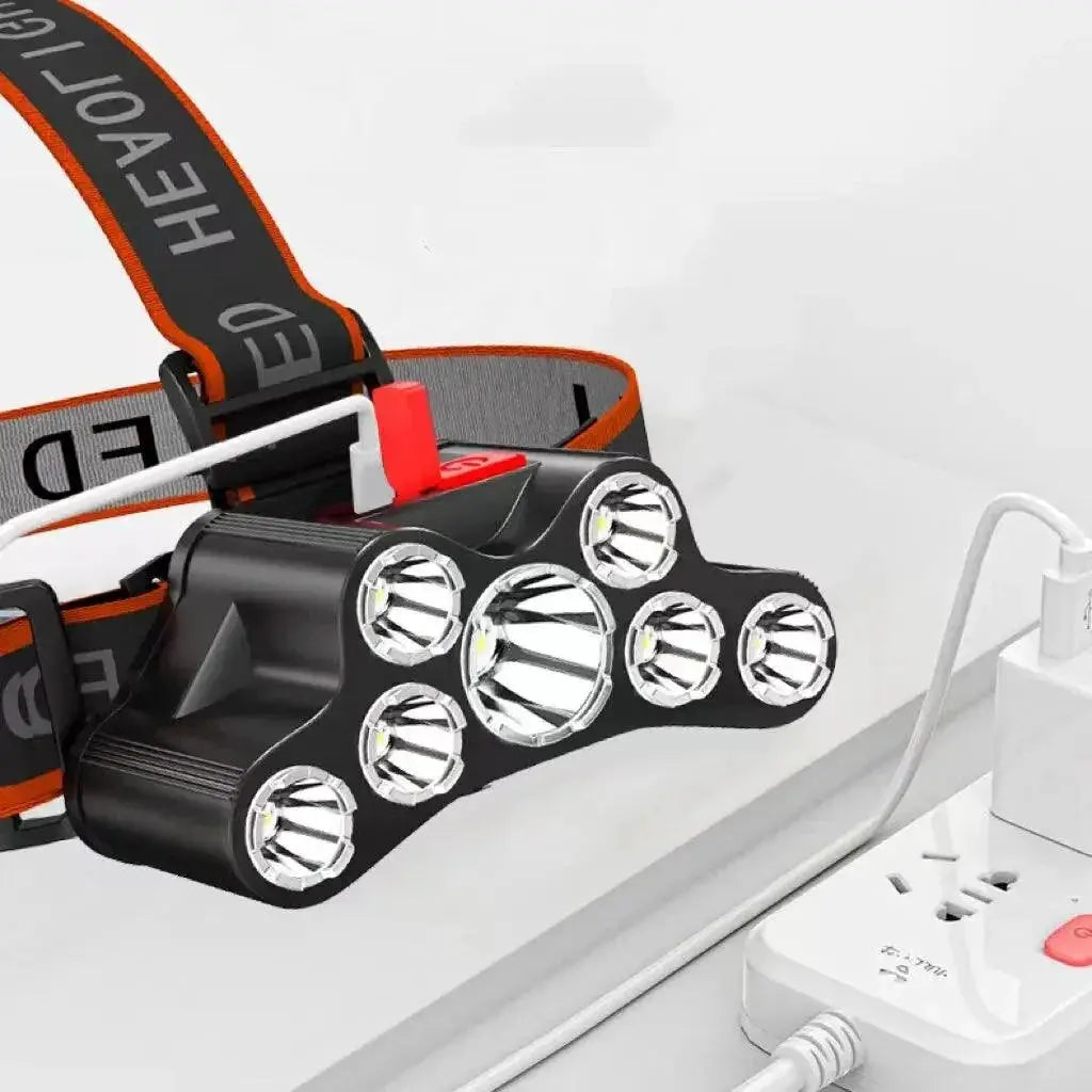 7LED Rechargeable Waterproof Headlamp Versatile Outdoor Lamp