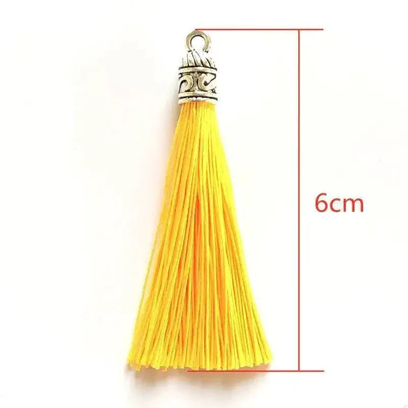 Silk Tassel Earrings Kit With Silver Caps For DIY Jewelry