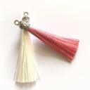 Silk Tassel Earrings Kit With Silver Caps For DIY Jewelry