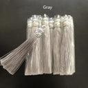 Silk Tassel Earrings Kit With Silver Caps For DIY Jewelry
