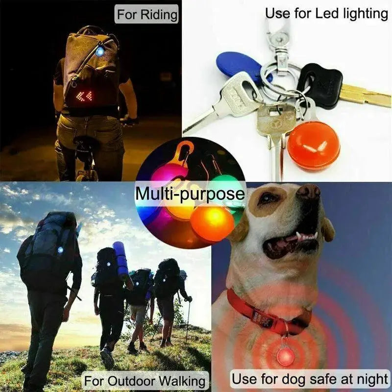 Led Glow Pet Collar Pendant Charm Night Safety Light