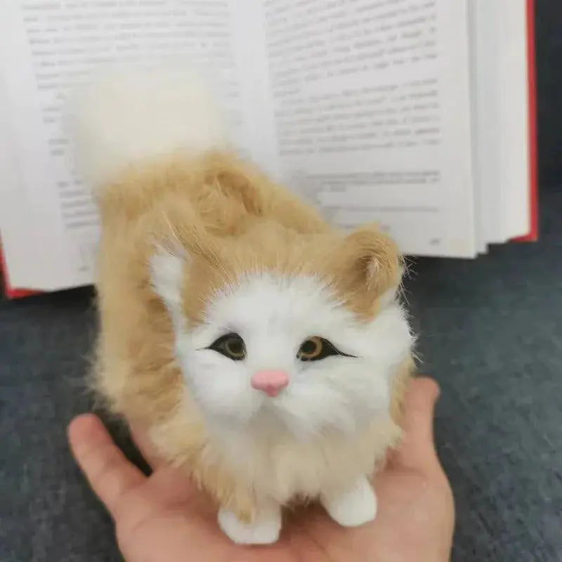 Lifelike Cute Simulation Cat Plush Toy For Kids Gift 12cm