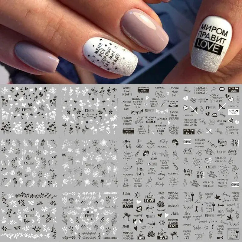 Floral And Geometric Nail Decals For Creative Manicures