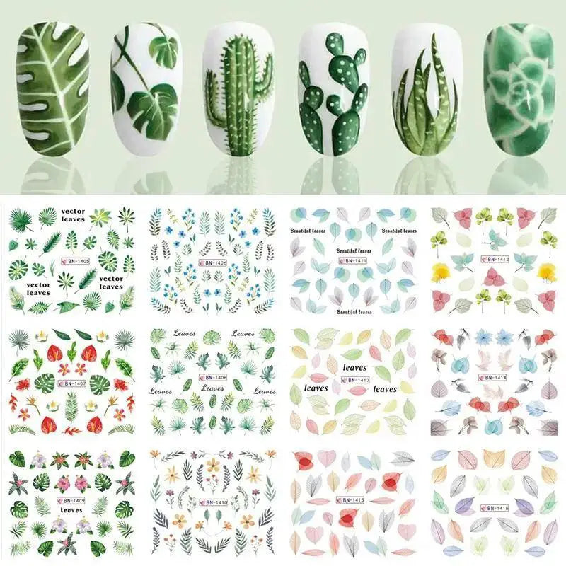 Floral And Geometric Nail Decals For Creative Manicures