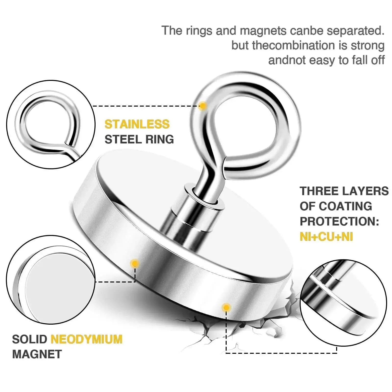 Neodymium Fishing Magnet Set Ultimate Salvage Retrieval Tool