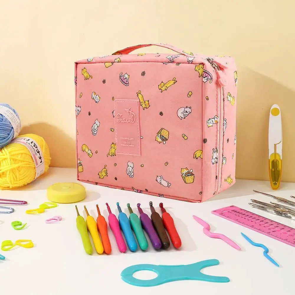 Crochet Organizer Kit Portable DIY Knitting Beginner Set