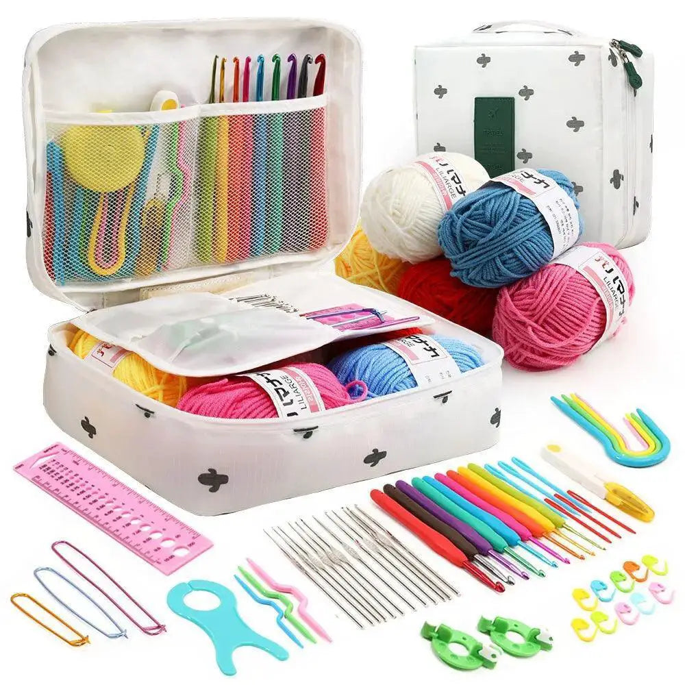 Crochet Organizer Kit Portable DIY Knitting Beginner Set