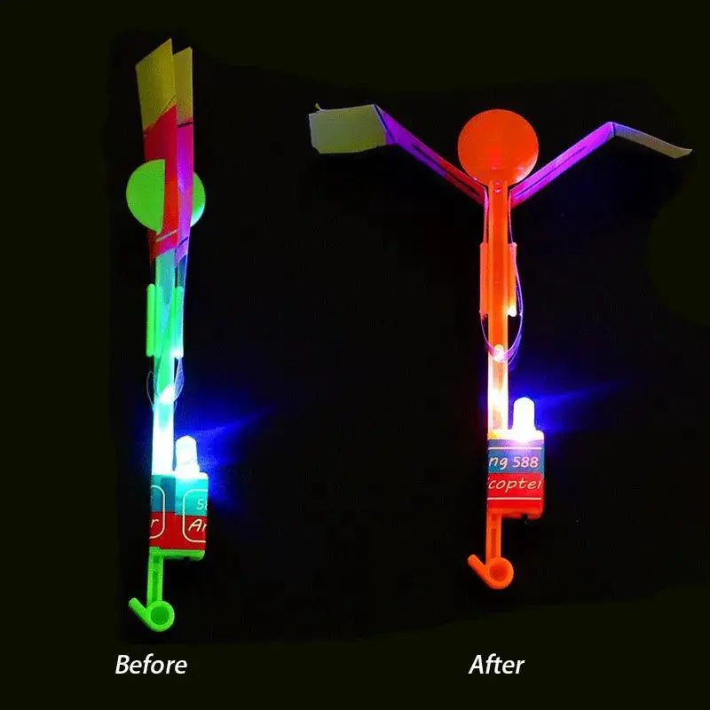 LED Light Arrow Catapult Rocket Helicopter Flying Toy