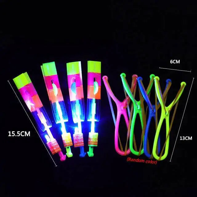 LED Light Arrow Catapult Rocket Helicopter Flying Toy
