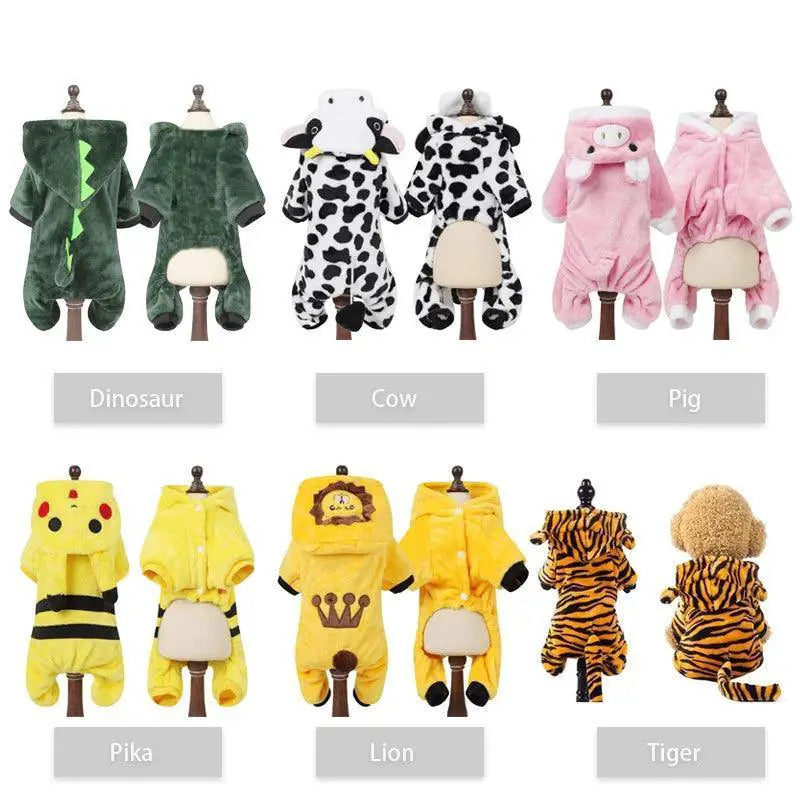 Fleece Pet Jumpsuit For Small Dogs Cats Rabbits Warmth