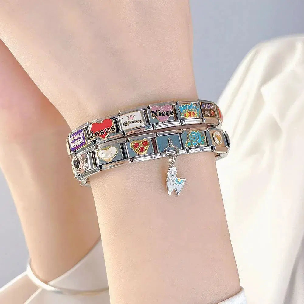 Family Love Stainless Steel Bracelet Kit With Charms