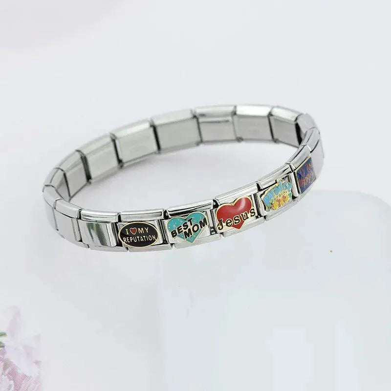 Family Love Stainless Steel Bracelet Kit With Charms