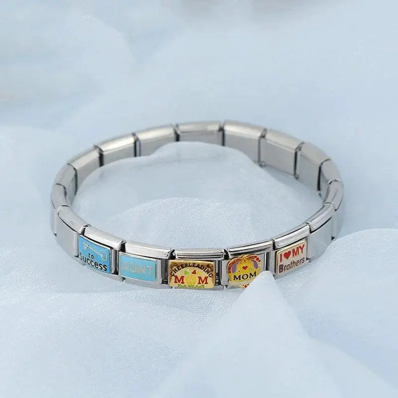 Family Love Stainless Steel Bracelet Kit With Charms