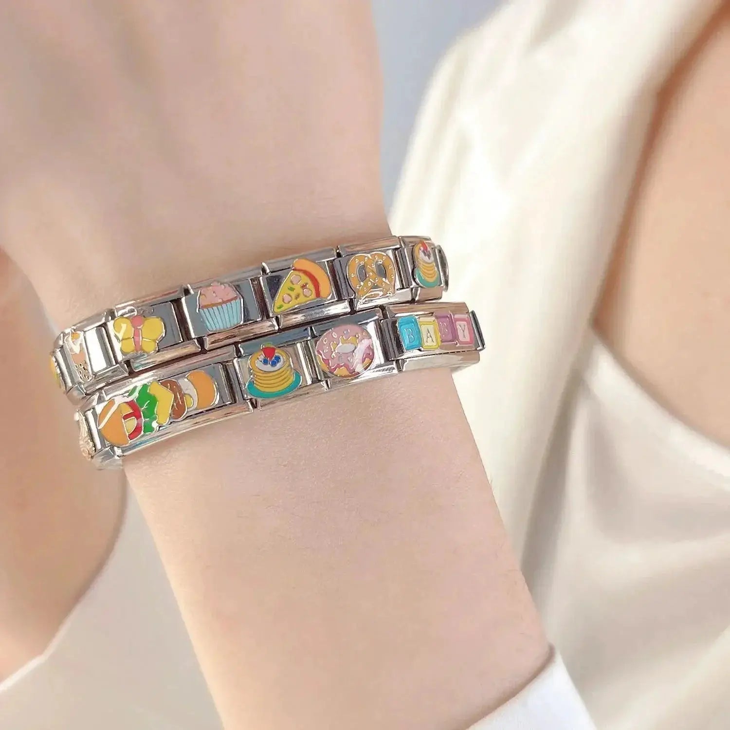 Deluxe Foodie Charm Bracelet Whimsical Food Jewelry