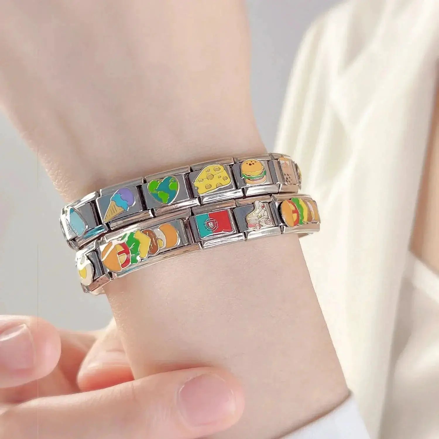 Deluxe Foodie Charm Bracelet Whimsical Food Jewelry