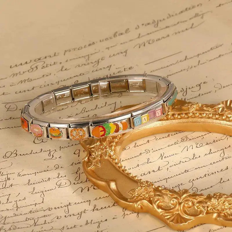 Deluxe Foodie Charm Bracelet Whimsical Food Jewelry