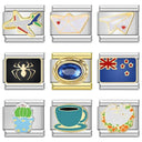 Spider Cat Coffee Charm Stainless Steel Bracelet Italian