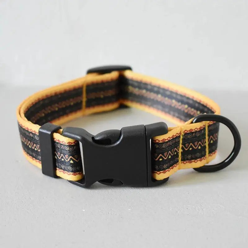 Engraved Nylon Dog Collar And Leash Set Custom Nameplate