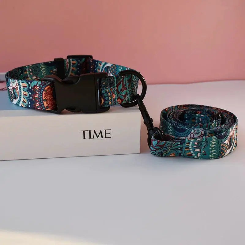 National Style Custom Dog Leash And Collar Set For Pets