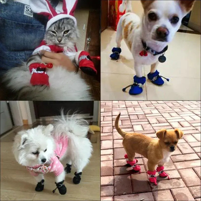 Cozy Waterproof Dog Booties for Chihuahuas Winter Antiskid