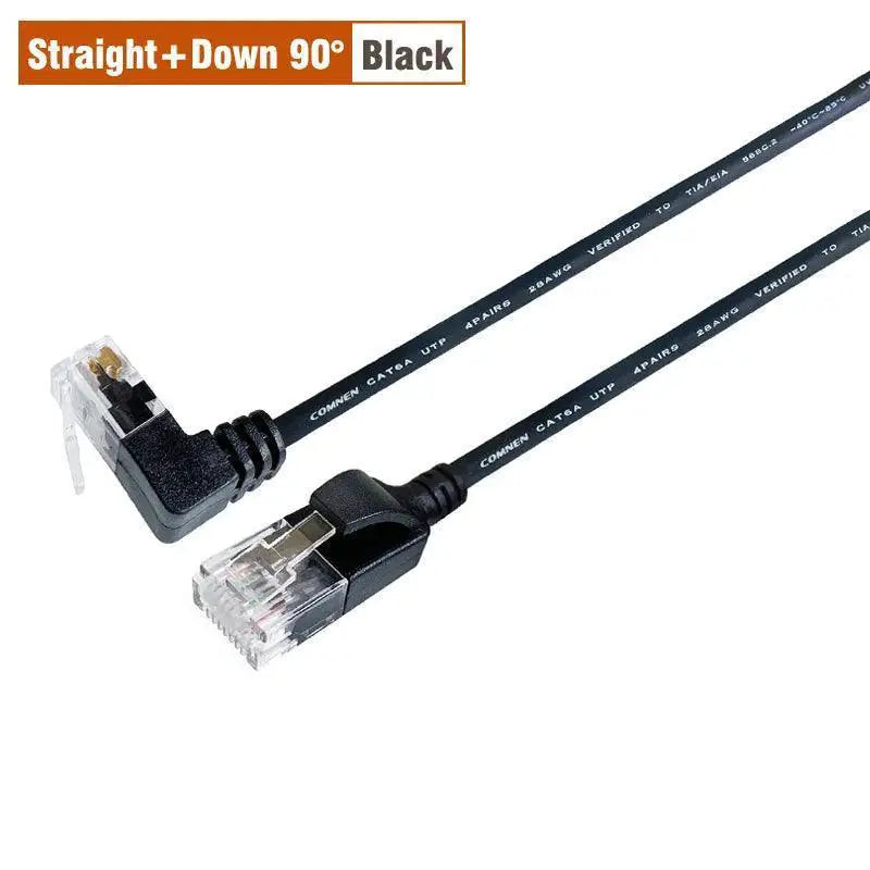 COMNEN Cat6a 90 Degree Ethernet Cable High Speed Ultra Thin