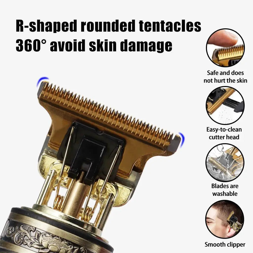 Gold LCD Electric Hair Clipper Trimmer For Effortless Style
