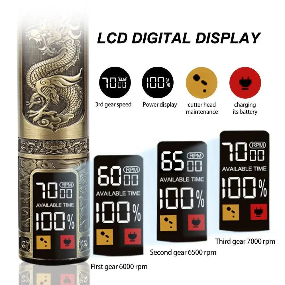 Gold LCD Electric Hair Clipper Trimmer For Effortless Style