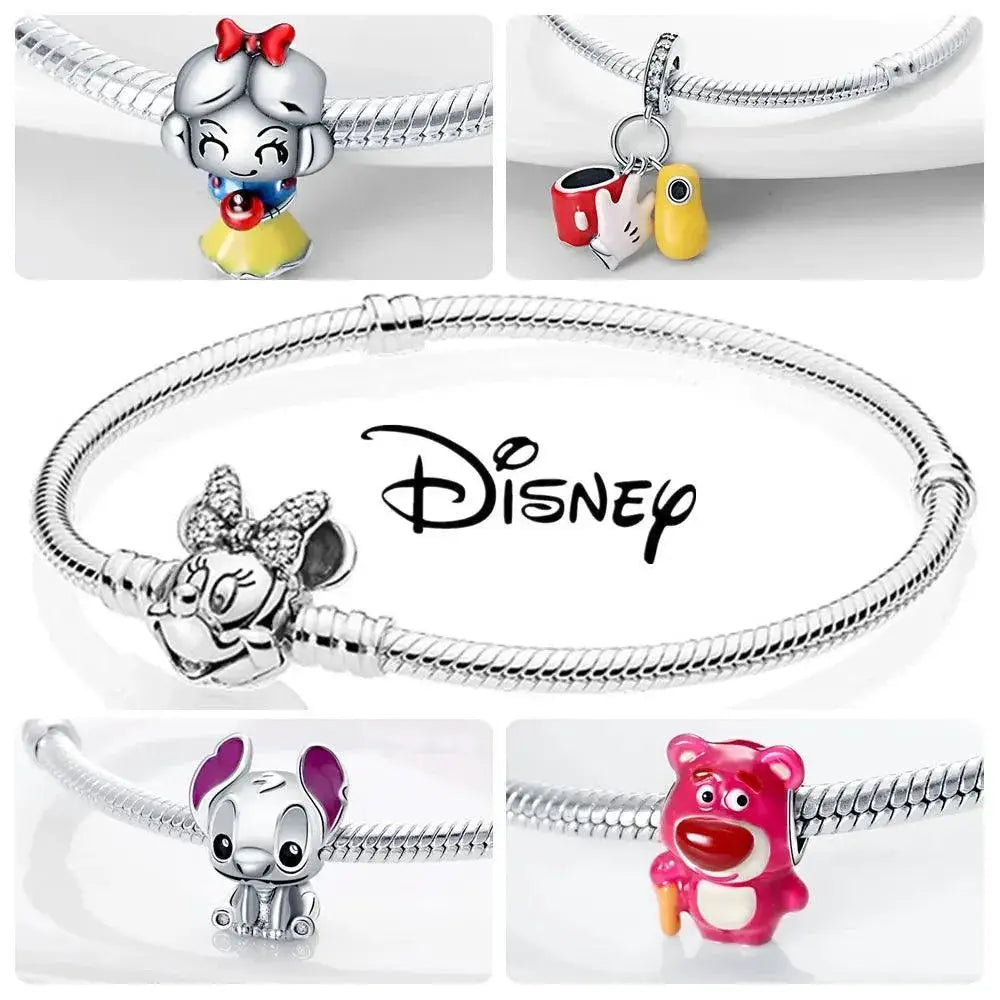 Disney Sterling Silver Character Charm Bracelet 925 Fans