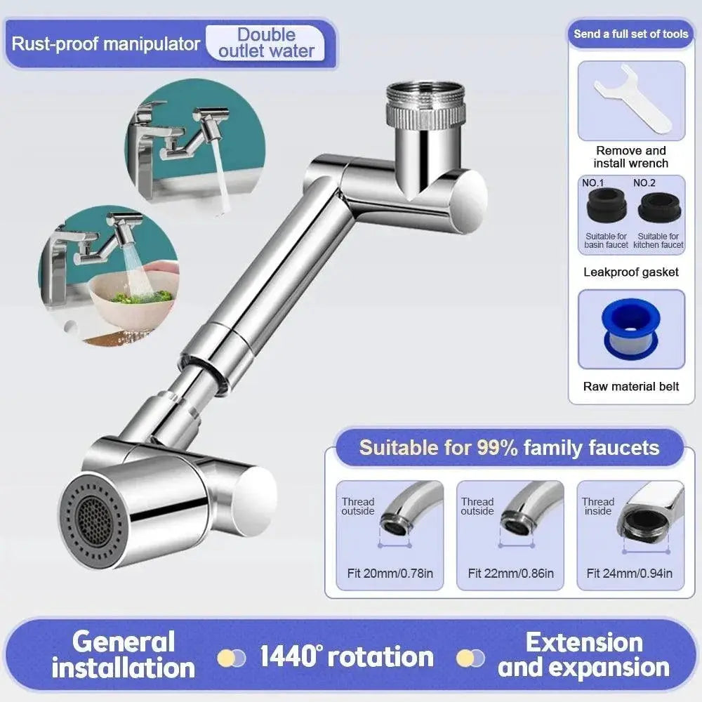 Rotating Metal Faucet Aerator 1440 Degrees Water Saver