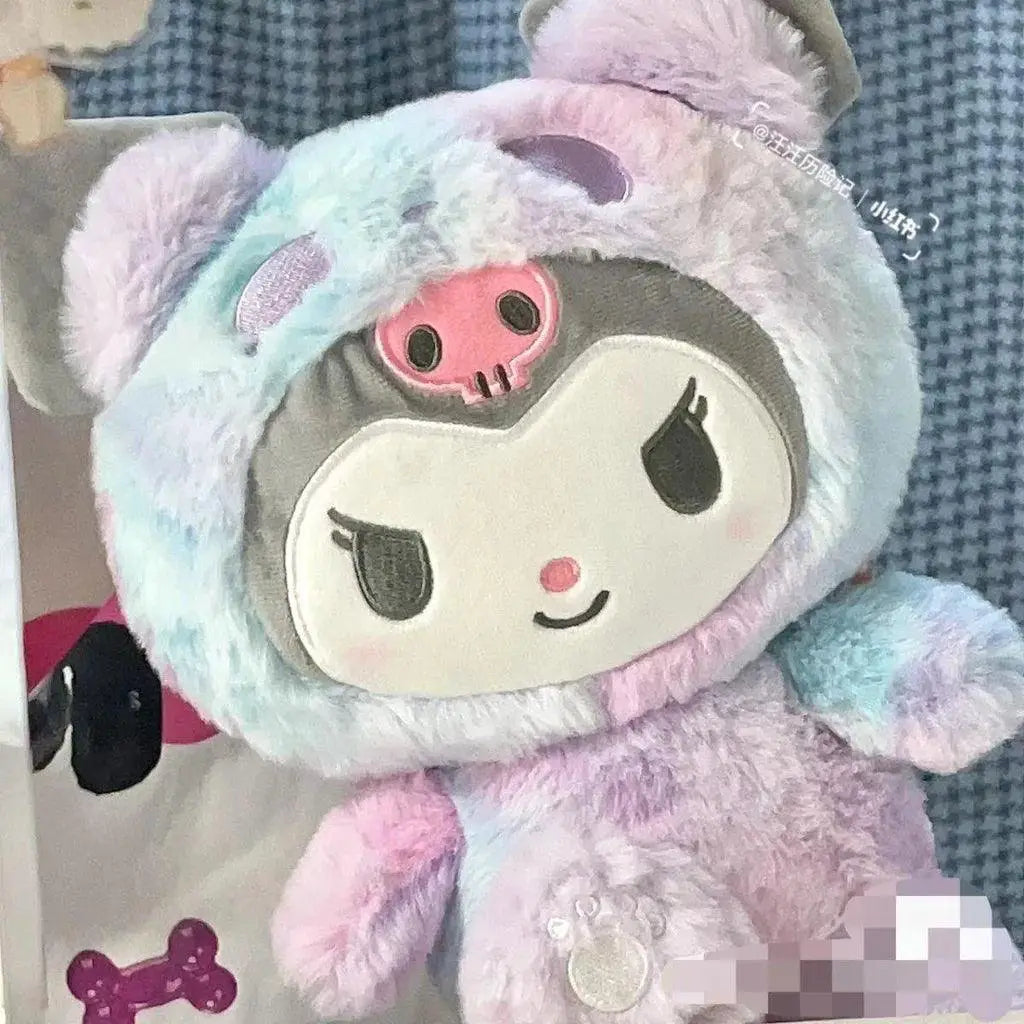 HelloKitty Kuromi Tie Dye Plush Toy And Melody Dog Doll Set