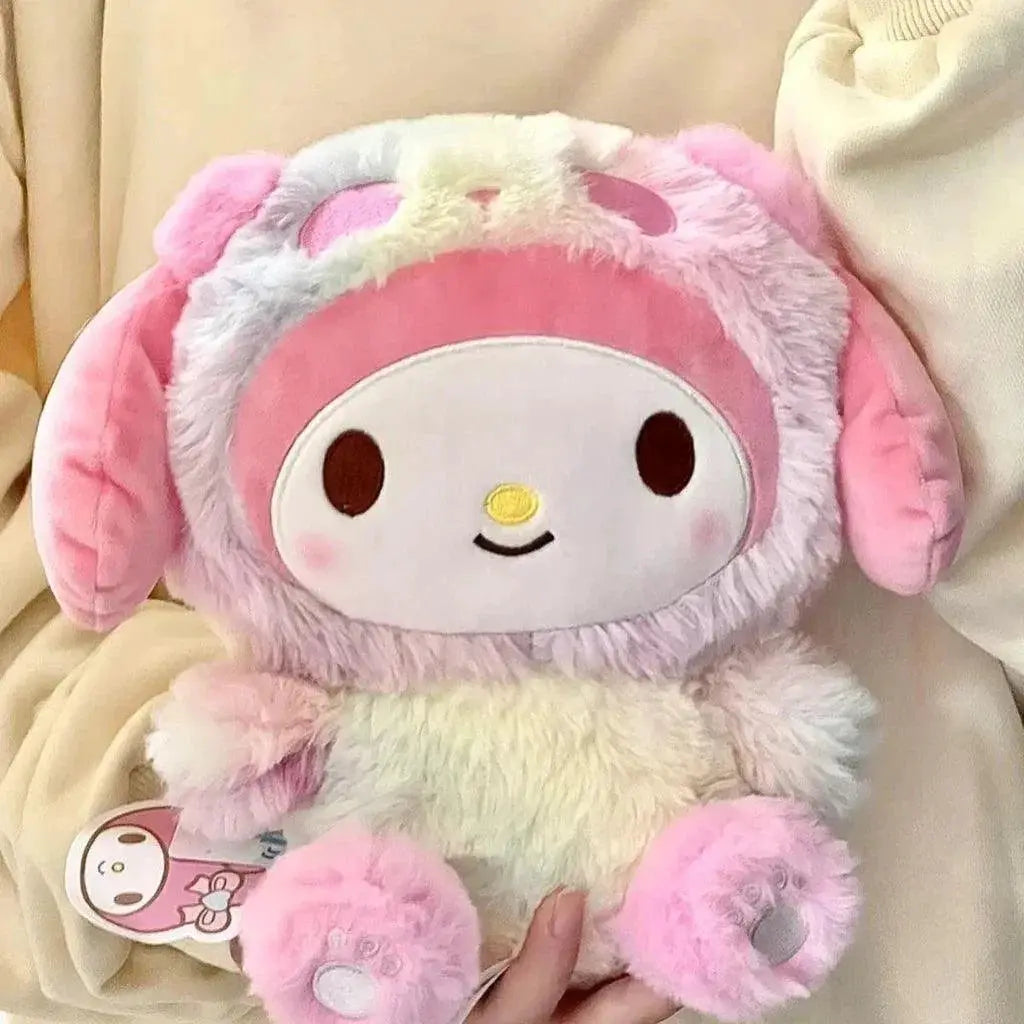 HelloKitty Kuromi Tie Dye Plush Toy And Melody Dog Doll Set