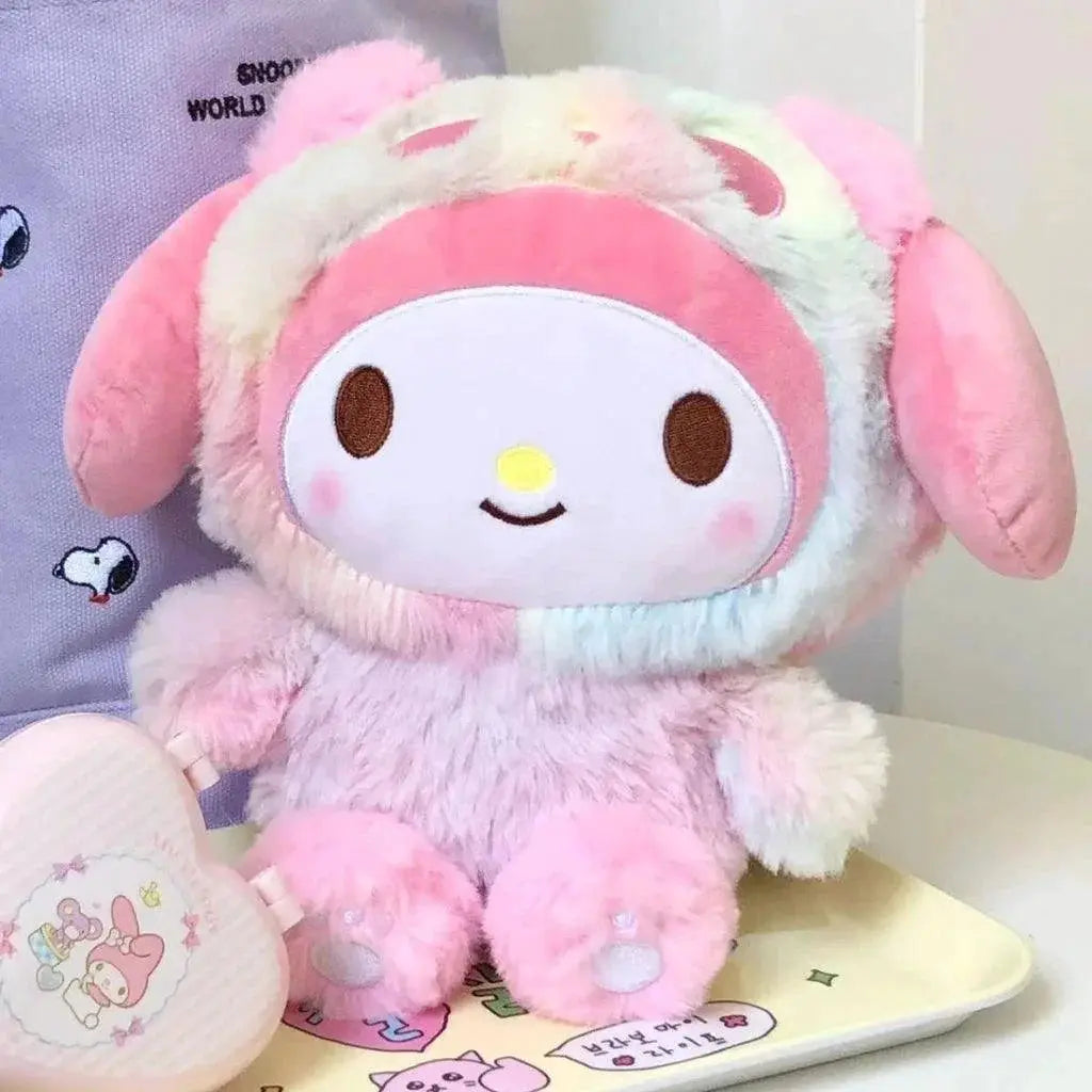 HelloKitty Kuromi Tie Dye Plush Toy And Melody Dog Doll Set