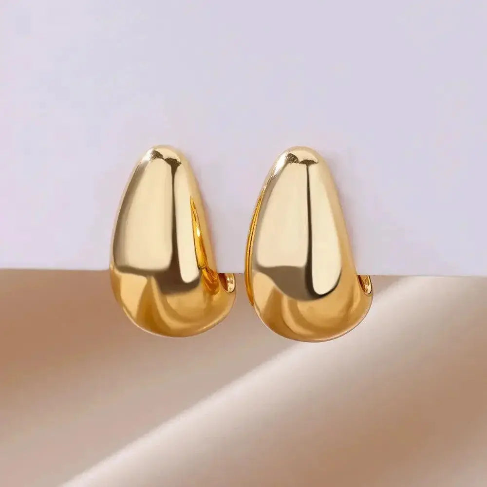 Gold Plated Teardrop Earrings Sophisticated Womens Jewelry