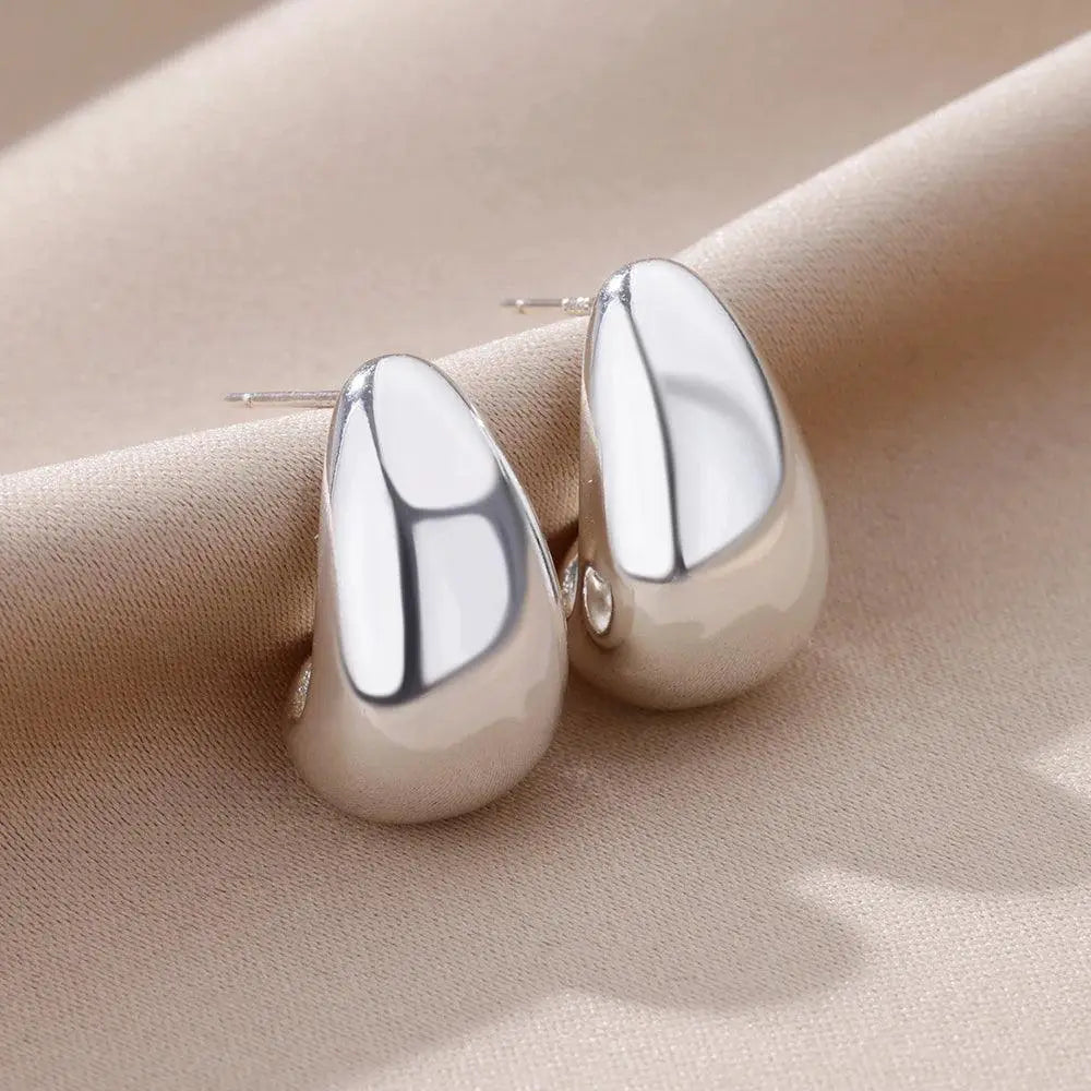 Gold Plated Teardrop Earrings Sophisticated Womens Jewelry