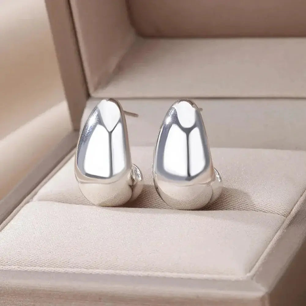 Gold Plated Teardrop Earrings Sophisticated Womens Jewelry