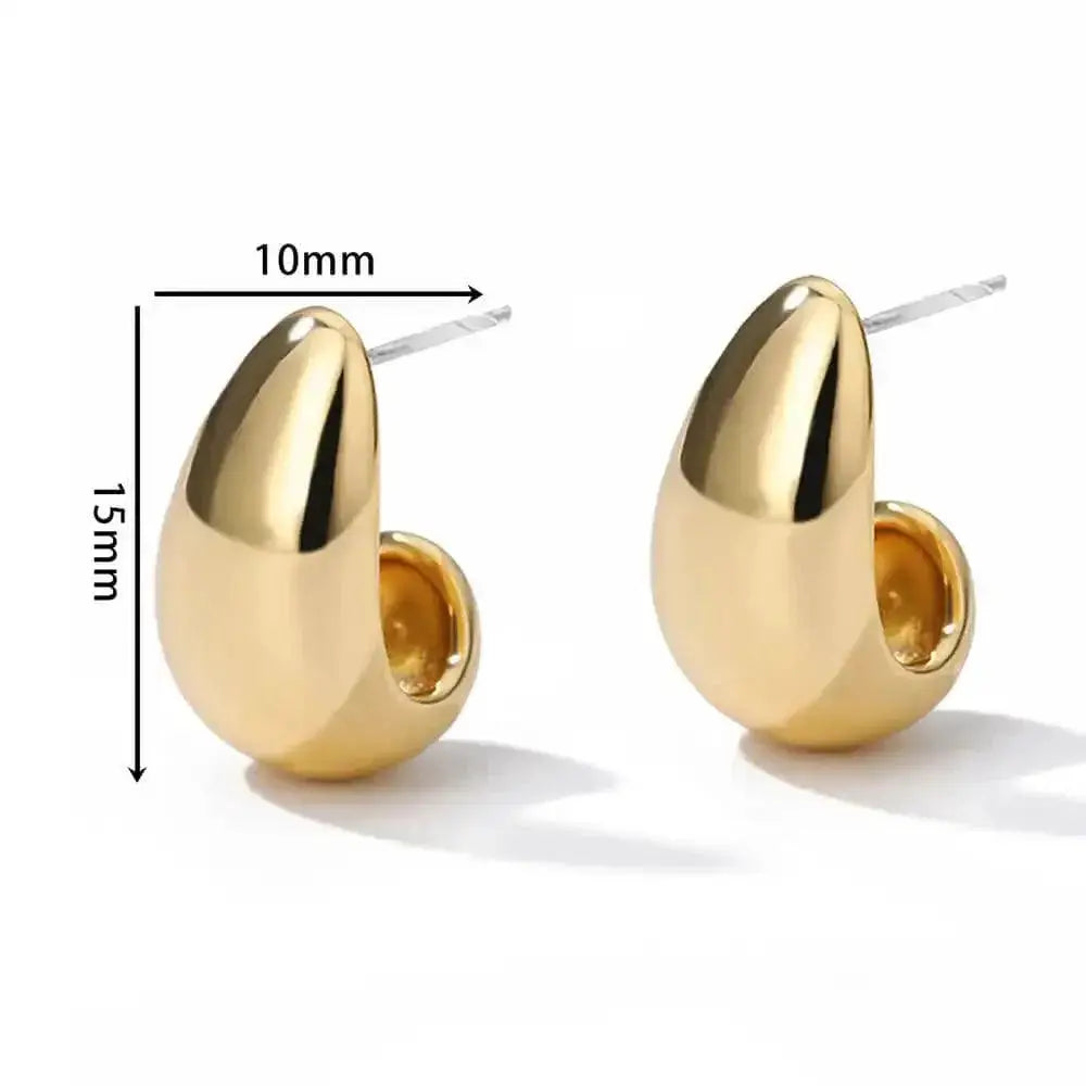 Gold Plated Teardrop Earrings Sophisticated Womens Jewelry
