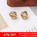 Gold Chic Twist Stud Earrings for Women