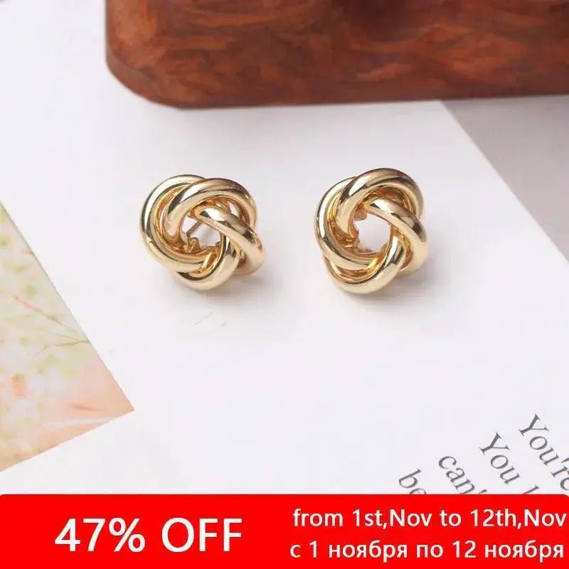 Gold Twist Stud Earrings Elevate Your Style Elegantly