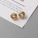 Gold Chic Twist Stud Earrings for Women