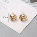 Gold Chic Twist Stud Earrings for Women