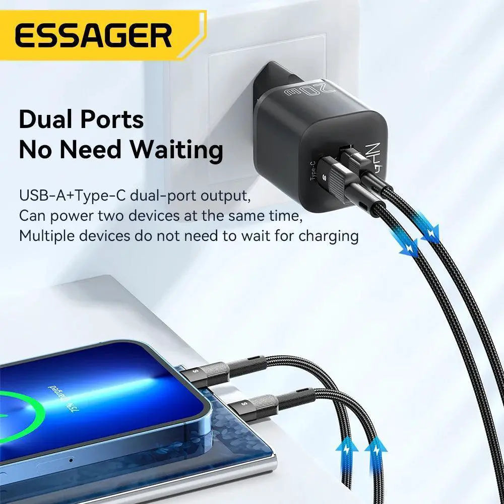 Essager GaN PD Charger High Speed Charging iPhone Xiaomi