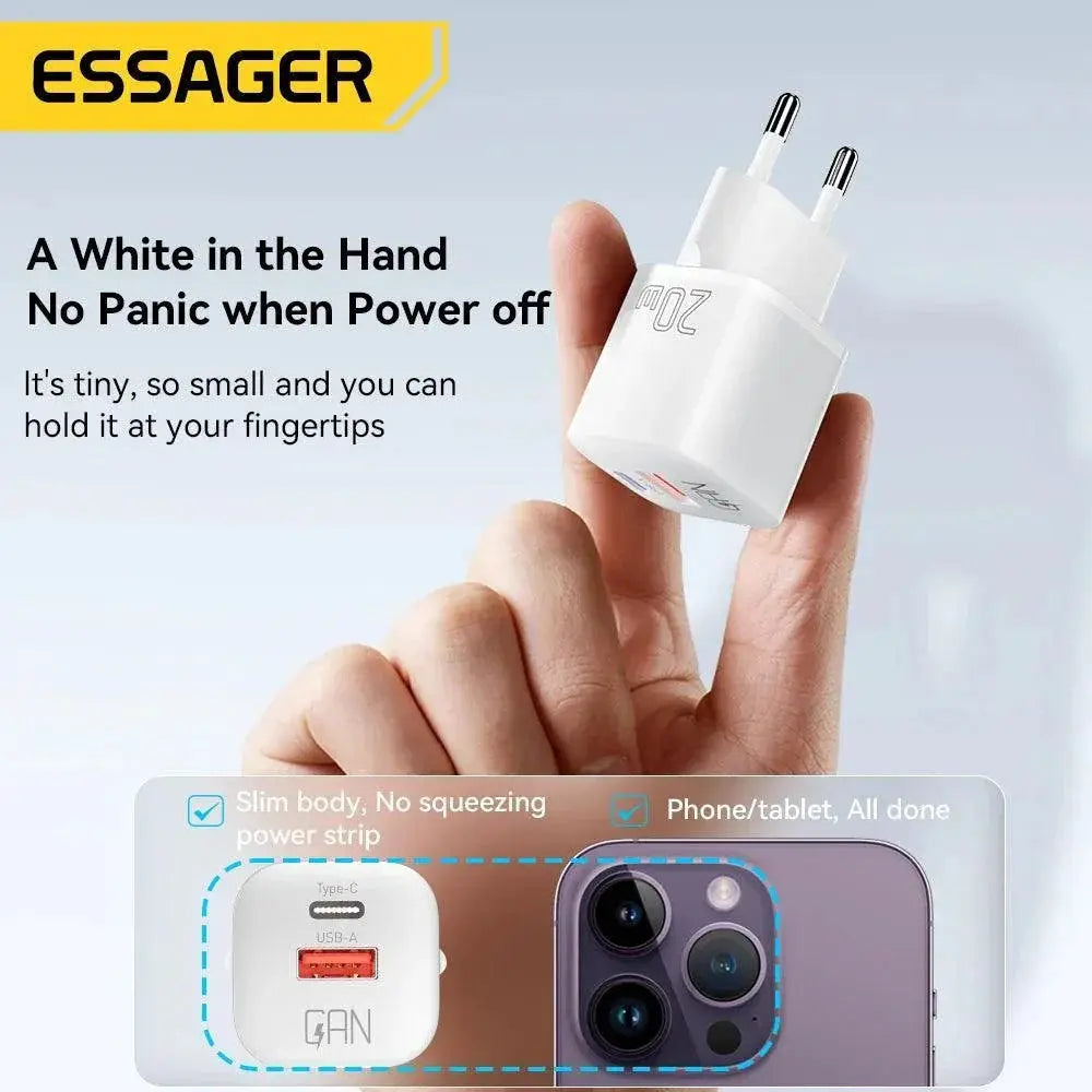 Essager GaN PD Charger High Speed Charging iPhone Xiaomi