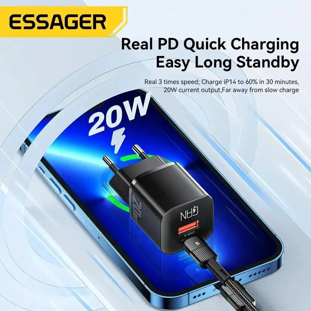 Essager GaN PD Charger High Speed Charging iPhone Xiaomi