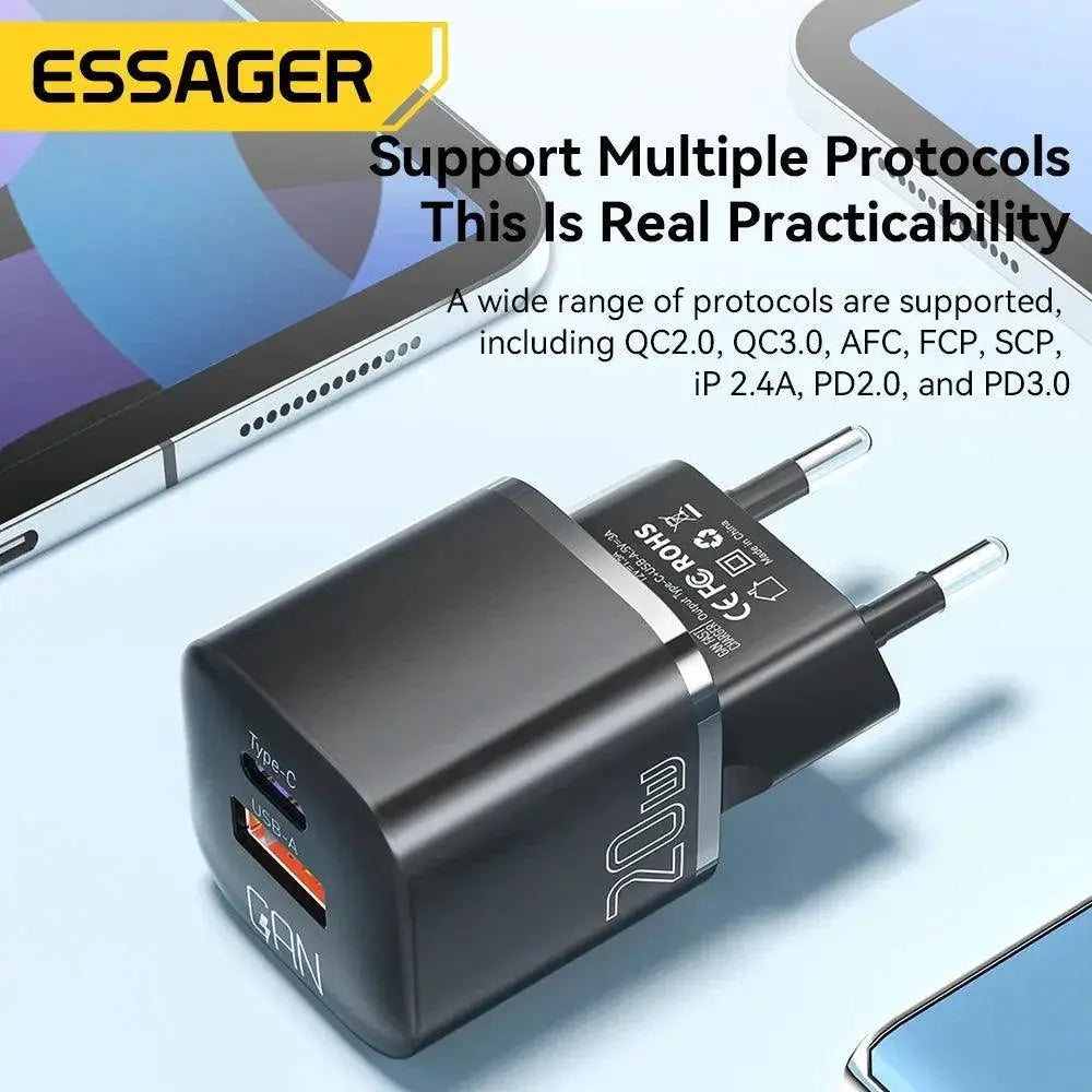 Essager GaN PD Charger High Speed Charging iPhone Xiaomi
