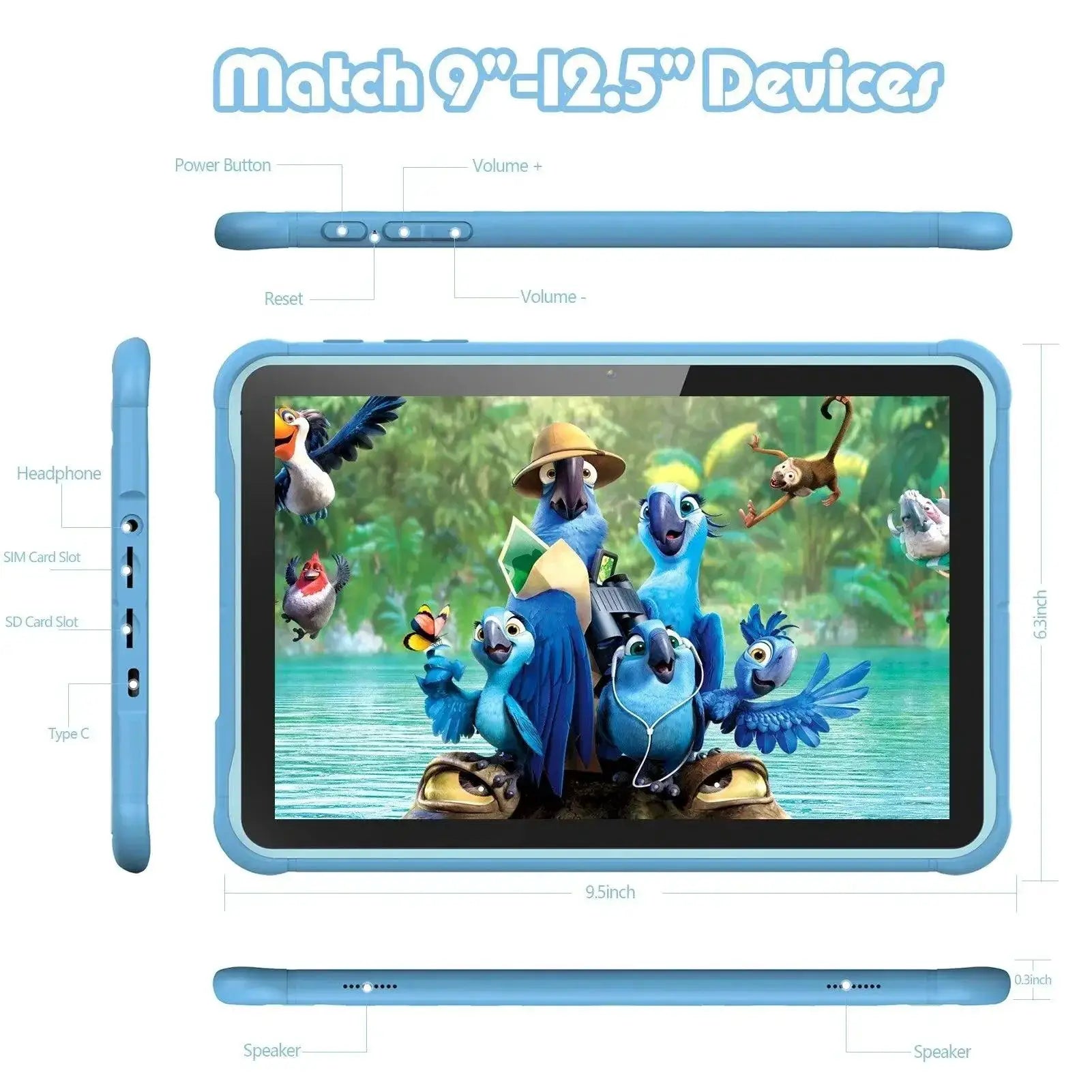 Kids Tablet 10 Inch 3G Android 10 64GB Storage For Kids