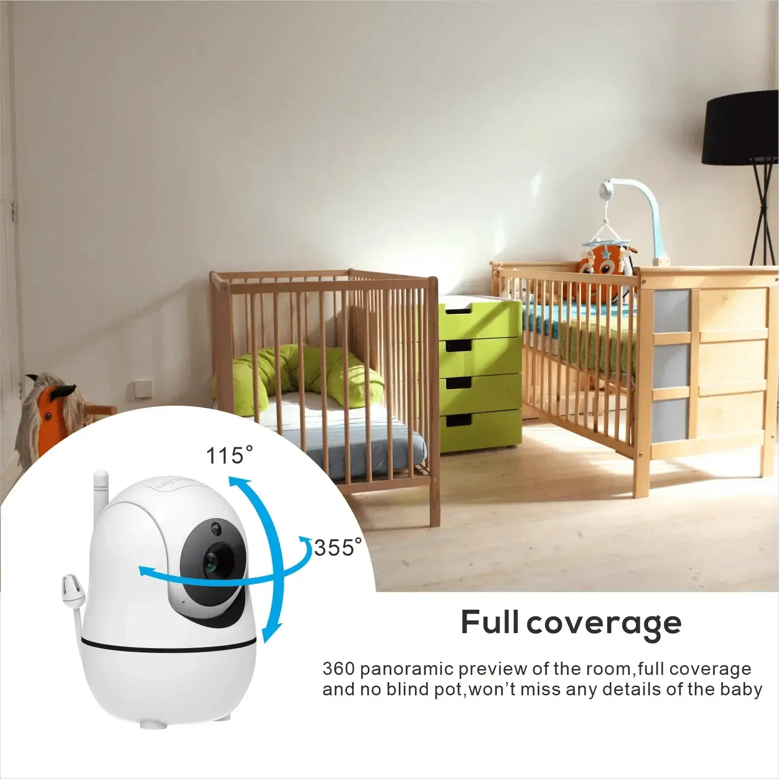 5 Inch HD Video Baby Monitor With 2-Way Audio Night Vision